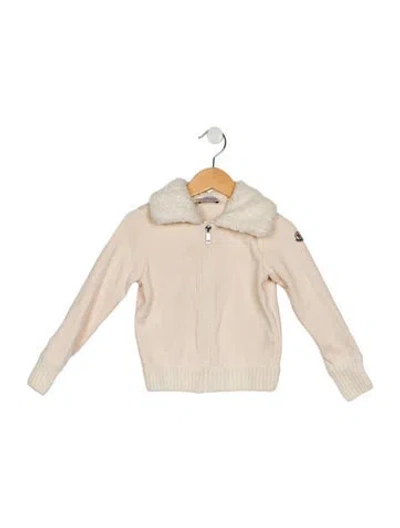 Pre-owned Moncler Babies' Cotton Zip Up Sweater In Neutrals