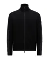 Moncler Cotton Zippered Cardigan In Black