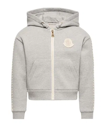 Moncler Cotton Zip-up Hoodie In Gray