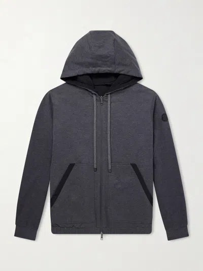 Moncler Reversible Zip-up Hooded Sweatshirt In Gray