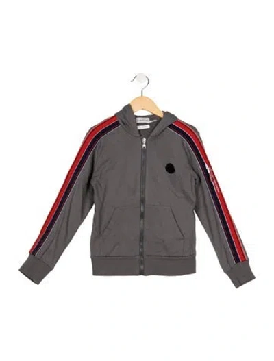 Pre-owned Moncler Kids' Cotton Zip-up Hoodie In Grey