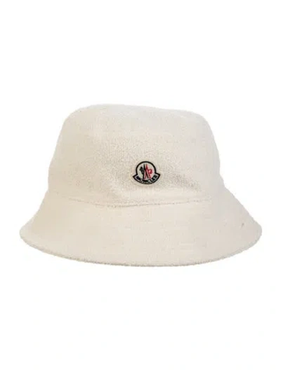 Pre-owned Moncler Cotton-blend Bucket Hat W/tags In Neutrals