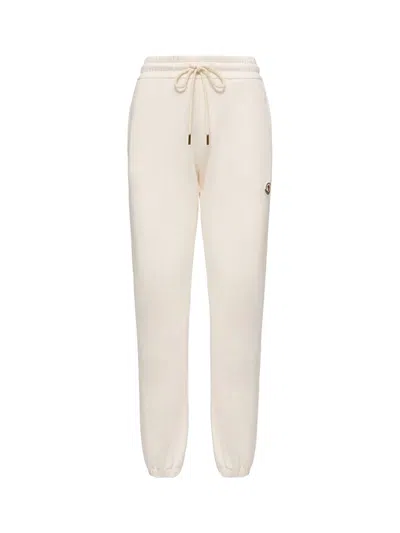 Moncler Cotton-blend Fleece Joggers In White