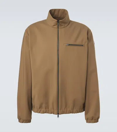 Moncler Cotton-blend Jacket In Brown