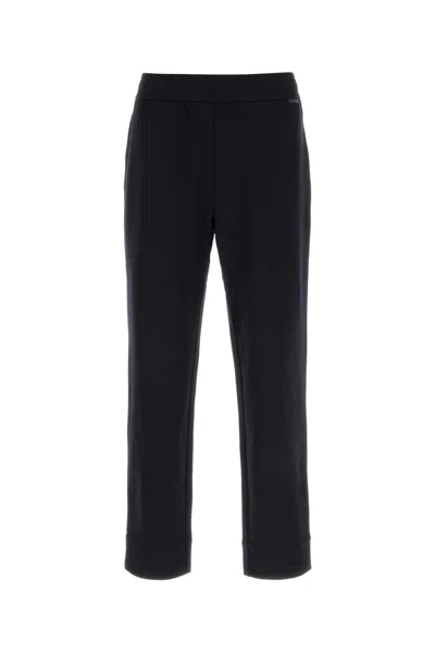 Moncler Cotton-blend Joggers With Nylon Lining In Blue