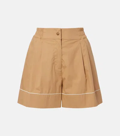 Moncler Cotton-blend Shorts In Sand