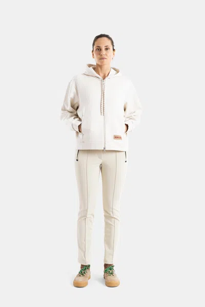 Moncler Cotton-jersey Hooded Sweatshirt In Neutral