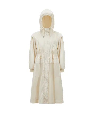 Moncler Coupiac Hooded Parka In White Ivory
