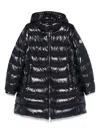 Moncler Courcelles Hooded Mid-length Down Jacket In Black