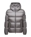 Moncler Couyere Short Down Jacket With Hood In Gray