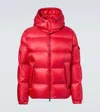 Moncler Quilted Down Jacket With Detachable Hood In Red