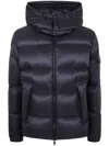 Moncler Mens Black Couyere Nylon-down Jacket In Animal Print