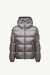 Moncler Couyere Short Down Jacket With Hood In Gray