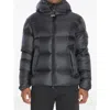 Moncler Boxy Puffer Jacket Adjustable Hood In Blue