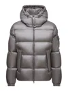 Moncler Couyere Short Down Jacket With Hood In Gray