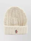 Moncler Cozy Knitted Beanie Folded Cuff In Neutral