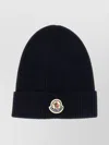 Moncler Cozy Ribbed Knit Turn-up Beanie In Black