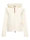 Moncler Quilted Cardigan In Beige