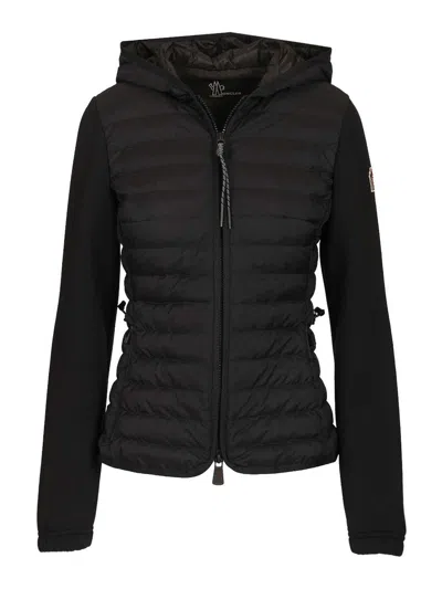 Moncler Hooded Cardigan In Black