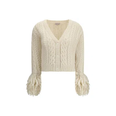Moncler Cream Alpaca Vicugna Pacos Cardigan In Neutral