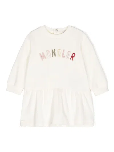 Moncler Kids' Cream Baby Girl Dress In White