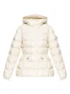 Moncler Cream 'barante' Down Jacket With Hood