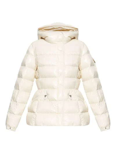 MONCLER CREAM 'BARANTE' DOWN JACKET WITH HOOD