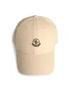 Moncler Beige Baseball Cap With Embroidered Logo In Metallic