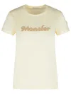 Moncler Cotton Crew-neck T-shirt In Cream