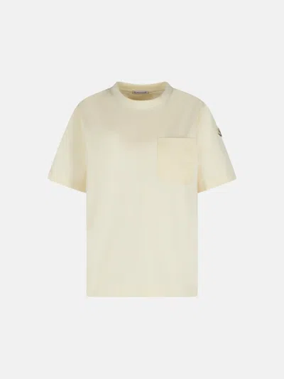 Moncler Cream Cotton T-shirt In White