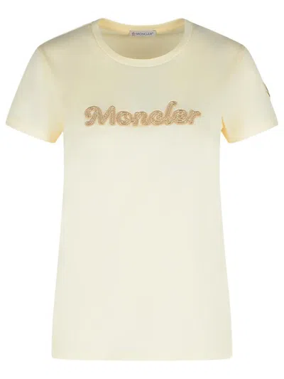 MONCLER MONCLER CREAM COTTON T-SHIRT