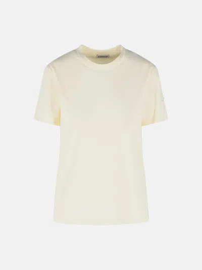 Moncler Cream Cotton T-shirt In White