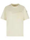 Moncler Women T-shirt With Side Slits In Neutral