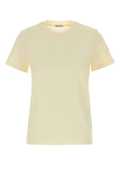 Moncler Cream Cotton T-shirt In Yellow