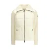 Moncler Cream Polyamide Coat In Yellow
