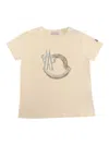 Moncler Cream T-short With Logo In Cream