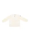 Moncler Cream White Padded Cardigan With Logo Patch In Wool Baby In White