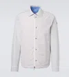 Moncler Cotton Blend Reversible Crescent Down Shirt In Multi