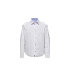 Moncler Cotton Blend Reversible Crescent Down Shirt In Blue