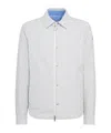 Moncler Cotton Blend Reversible Crescent Down Shirt In White