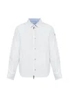 Moncler Cotton Blend Reversible Crescent Down Shirt In White
