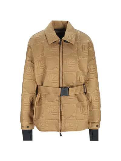 Moncler Crevoux Leaf-quilted Jacket In Brown