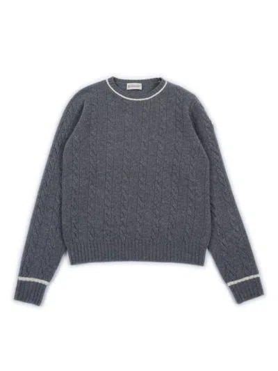 Moncler Kids' Crew Neck In Blue