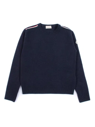 Moncler Kids' Crew Neck In Blue