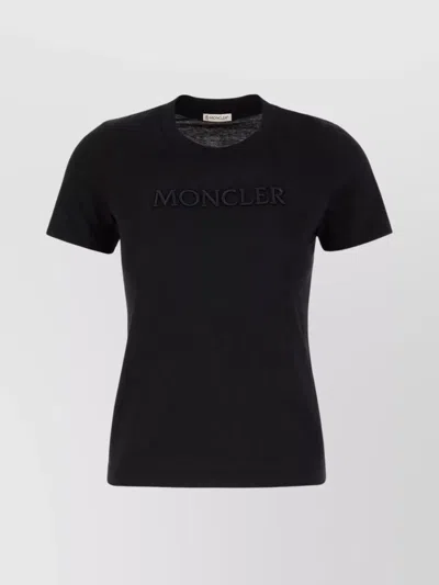 Moncler Crew Neck Cotton T-shirt In Animal Print