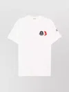 Moncler Ivory Cotton Tricolour Logo T-shirt In White