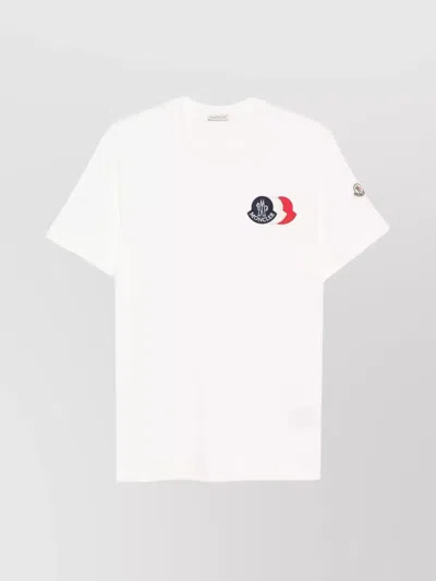 MONCLER CREW NECK EMBROIDERED DETAIL SHORT SLEEVES