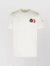 Moncler Cotton T-shirt With Ribbed Crew Neck And Signature Logo Patches In White