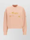 Moncler Crew Neck Embroidered Sweatshirt In Neutral