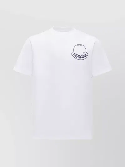 Moncler Crew Neck Graphic Print Short Sleeves In White